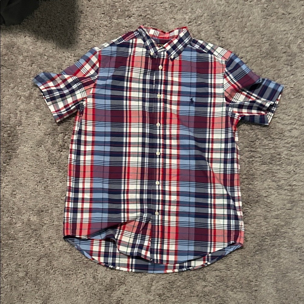 Polo Ralph Lauren Red, Blue, and White Plaid Shirt
